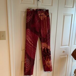 Ellen Tracy Red and Orange Patterned Garment